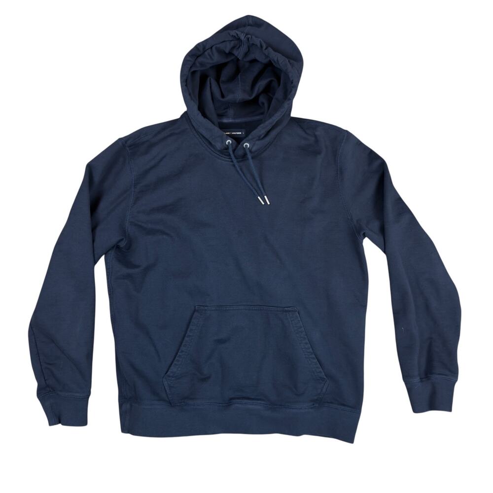 Everlane Navy Blue Uniform French Terry Hooded Sweatshirt Lg